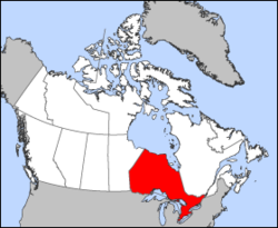 Map of the United States of America USA showing the location of Michigan.